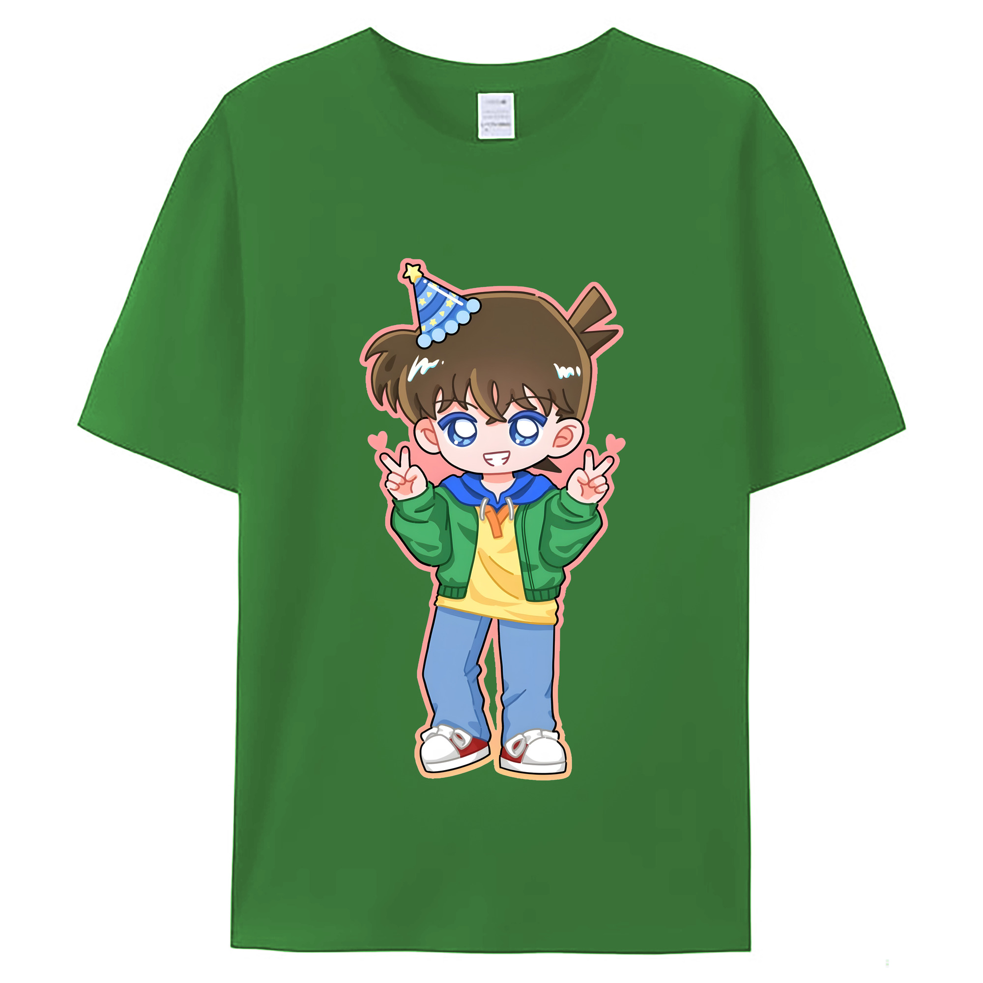 （画像用） 名探偵コナン 江戸川 コナン Detective Conan Conan Edogawa レディースカジュアルプリントTシャツ（綿100％）